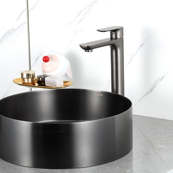 Смеситель для раковины высокий Gappo G48-9 G1048-92, оружейная сталь, Цвет производителя: оружейная сталь - 2 Смеситель для раковины высокий Gappo G48-9 G1048-92, оружейная сталь, Цвет производителя: оружейная сталь фото 2