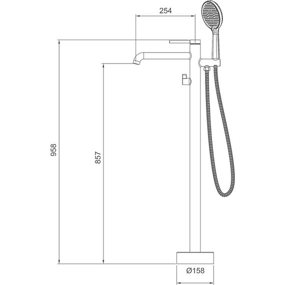 Смеситель для ванны Gappo G06-6 G3006-6, чёрный, Цвет производителя: чёрный фото 2