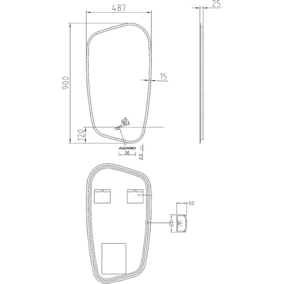 Зеркало Azario Madrid 49 см AZ-Z-080CS фото 4