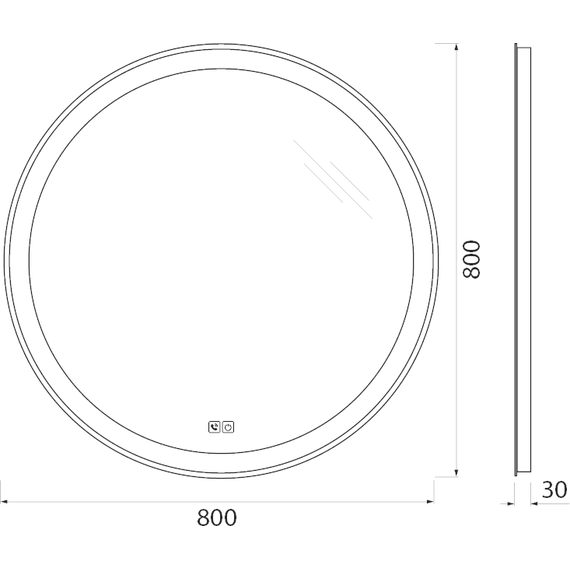 Зеркало BelBagno 80 см SPC-RNG-800-LED-TCH-PHONE фото 9