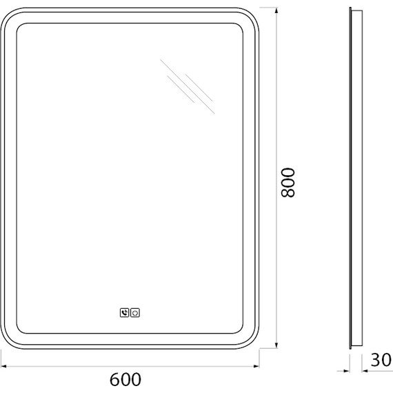 Зеркало BelBagno 60х80 см SPC-MAR-600-800-LED-TCH-PHONE фото 9