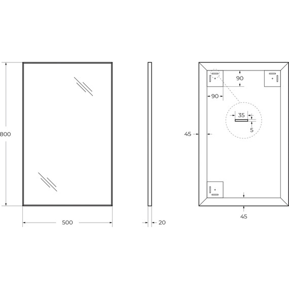 Зеркало BelBagno 50х80 см SPC-AL-500-800 - 8 Зеркало BelBagno 50х80 см SPC-AL-500-800 фото 8