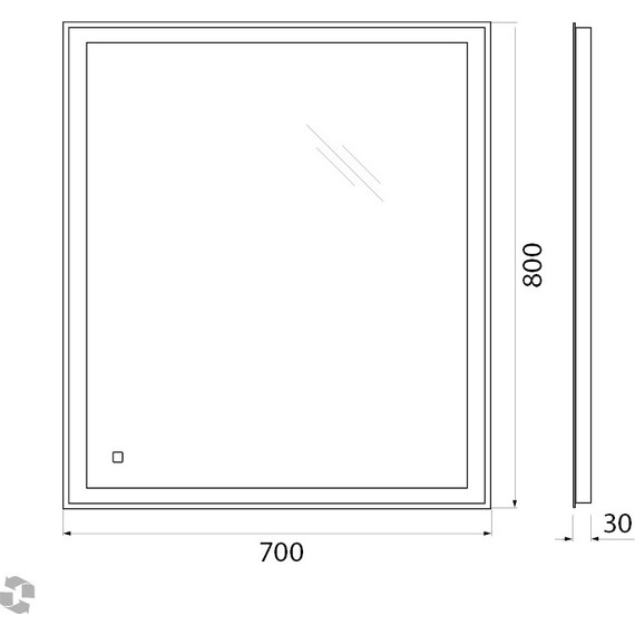 Зеркало BelBagno SPC-GRT-700-800-LED-TCH 70 см - 9 Зеркало BelBagno SPC-GRT-700-800-LED-TCH 70 см фото 9