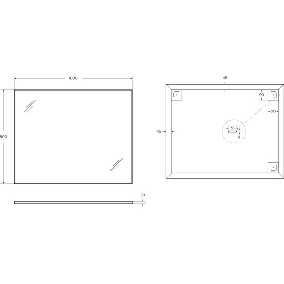 Зеркало BelBagno 100х80 см SPC-AL-1000-800 - 8 Зеркало BelBagno 100х80 см SPC-AL-1000-800 фото 8