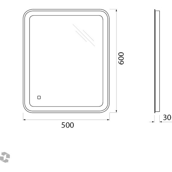 Зеркало с подсветкой и сенсорным выключателем BelBagno SPC-MAR-500-600-LED-TCH фото 9