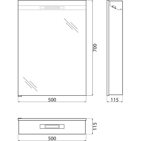 Зеркало-шкаф BelBagno SPC-1A-DL-BL-500 50 см, хром фото 11