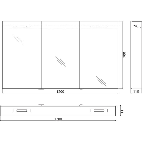 Зеркало-шкаф BelBagno SPC-3A-DL-BL-1200 120 см, хром - 9 Зеркало-шкаф BelBagno SPC-3A-DL-BL-1200 120 см, хром фото 9