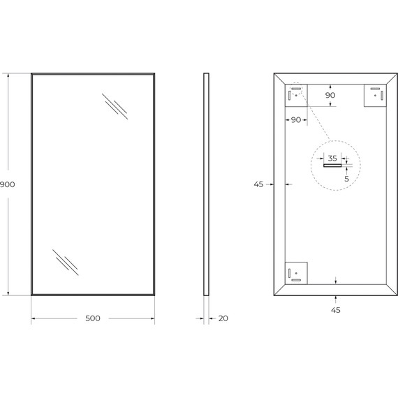 Зеркало BelBagno 50х90 см SPC-AL-500-900 - 8 Зеркало BelBagno 50х90 см SPC-AL-500-900 фото 8