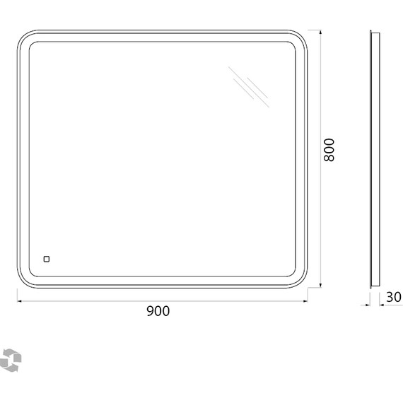 Зеркало BelBagno SPC-MAR-900-800-LED-BTN 90 см - 8 Зеркало BelBagno SPC-MAR-900-800-LED-BTN 90 см фото 8