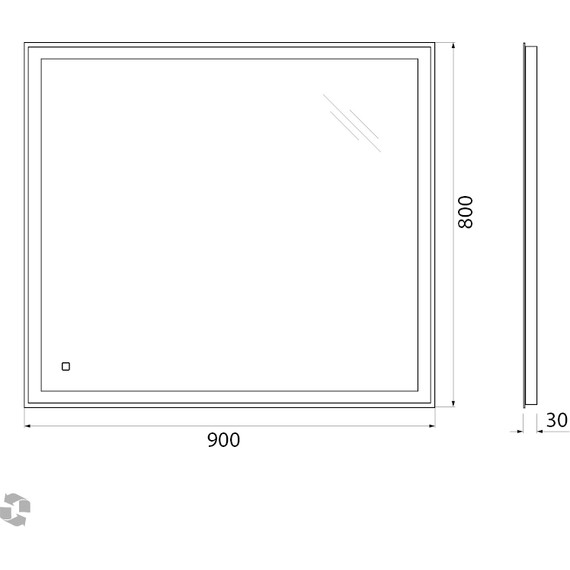 Зеркало BelBagno SPC-GRT-900-800-LED-TCH 90 см фото 9