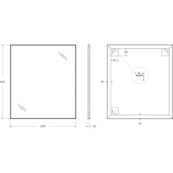Зеркало BelBagno 80х90 см SPC-AL-800-900 - 9 Зеркало BelBagno 80х90 см SPC-AL-800-900 фото 9