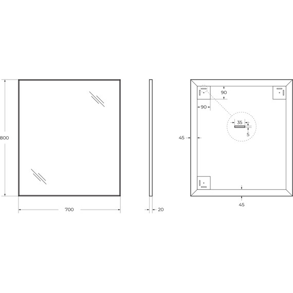 Зеркало BelBagno 70х80 см SPC-AL-700-800 - 8 Зеркало BelBagno 70х80 см SPC-AL-700-800 фото 8