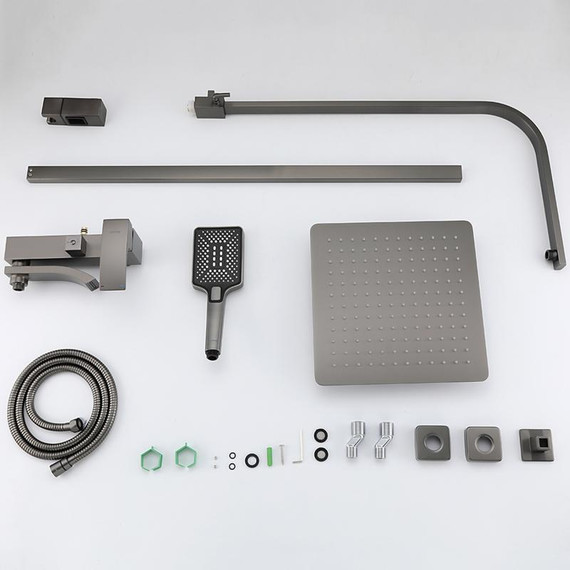 Душевая стойка с выдвижным изливом Gappo G07-9 G2407-9, оружейная сталь фото 24