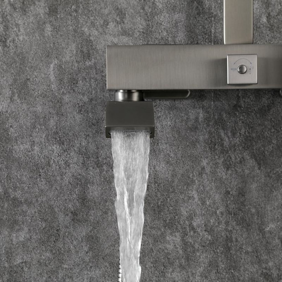 Душевая стойка с выдвижным изливом Gappo G07-9 G2407-9, оружейная сталь фото 29