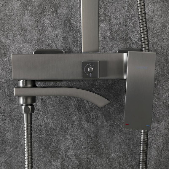 Душевая стойка с выдвижным изливом Gappo G07-9 G2407-9, оружейная сталь фото 32