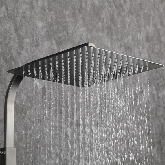 Душевая стойка с выдвижным изливом Gappo G07-9 G2407-9, оружейная сталь фото 36