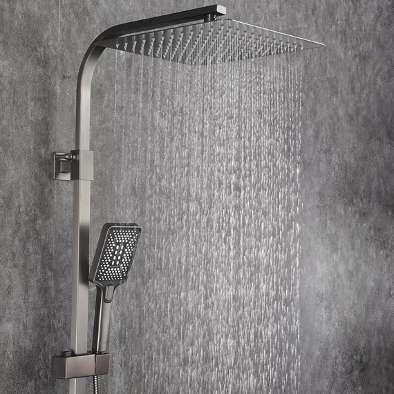 Душевая стойка с выдвижным изливом Gappo G07-9 G2407-9, оружейная сталь фото 37