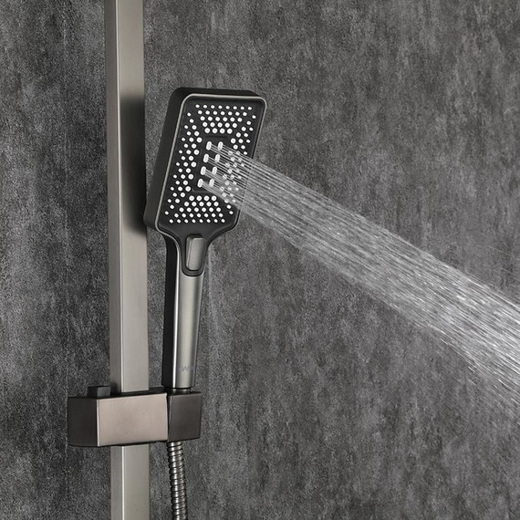 Душевая стойка с выдвижным изливом Gappo G07-9 G2407-9, оружейная сталь фото 38