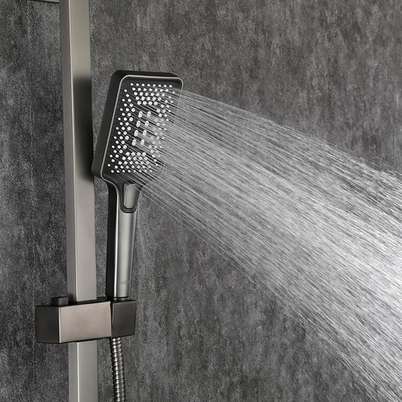 Душевая стойка с выдвижным изливом Gappo G07-9 G2407-9, оружейная сталь фото 39