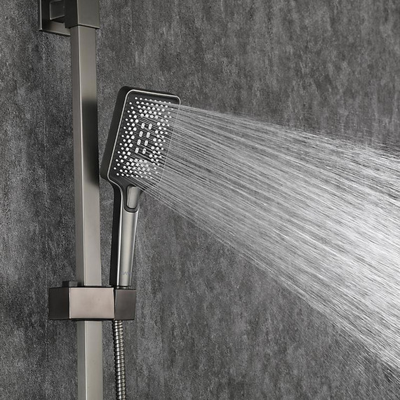 Душевая стойка с выдвижным изливом Gappo G07-9 G2407-9, оружейная сталь фото 40