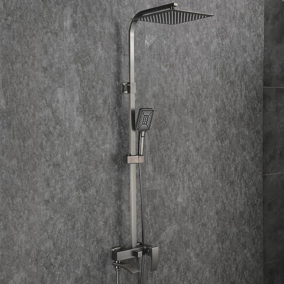 Душевая стойка с выдвижным изливом Gappo G07-9 G2407-9, оружейная сталь фото 42