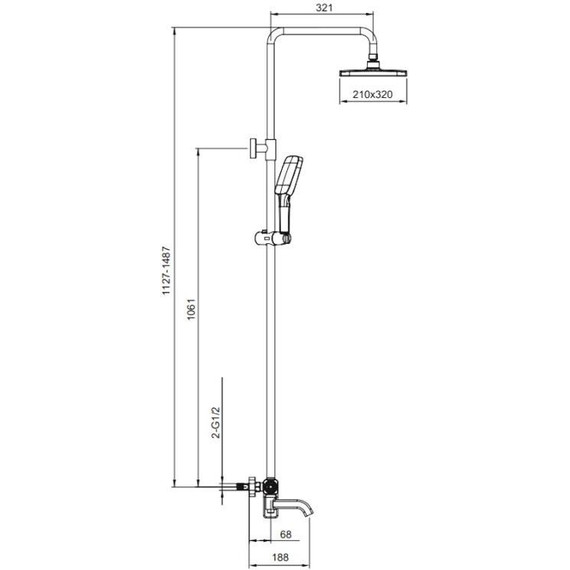 Душевая стойка Gappo G18 G2418-20, Цвет производителя: хром фото 2