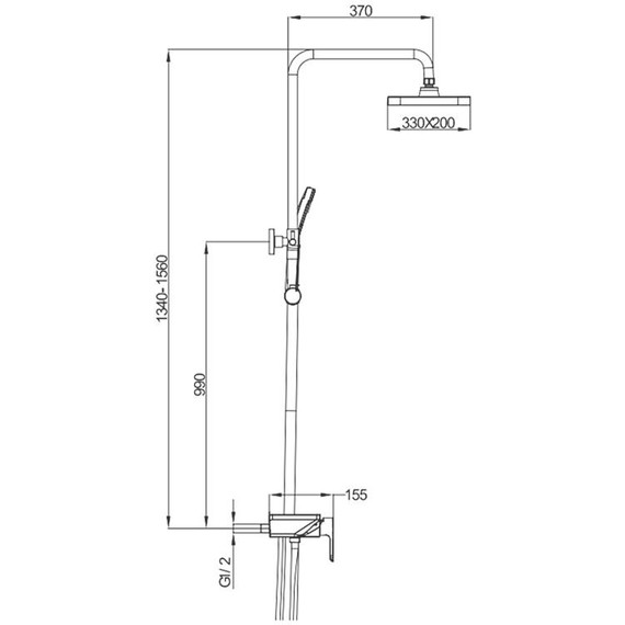 Душевая стойка Gappo G96 G2496-16, чёрный, Цвет производителя: чёрный фото 34