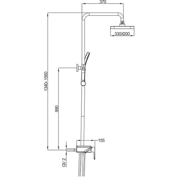 Душевая стойка Gappo G96 G2496-19, оружейная сталь, Цвет производителя: оружейная сталь фото 31