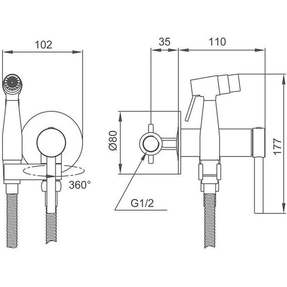 Набор для гигиенического душа Gappo G06-3 G7206-3, золото сатин - 2 Набор для гигиенического душа Gappo G06-3 G7206-3, золото сатин фото 2