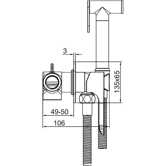 Набор для гигиенического душа Gappo G48-3 G7248-32, золото сатин - 2 Набор для гигиенического душа Gappo G48-3 G7248-32, золото сатин фото 2