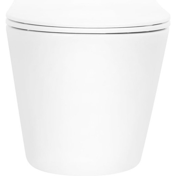 Унитаз подвесной безободковый Abber Bequem AC1102TMW с крышкой микролифт, белый матовый (система смыва Торнадо), Цвет производителя: белый матовый фото 4