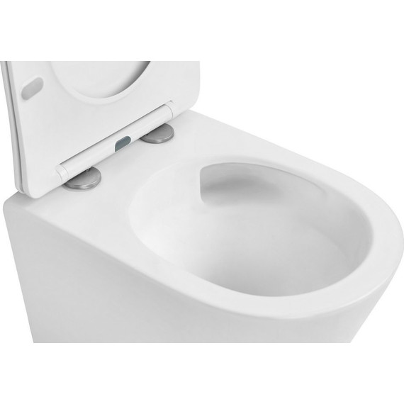 Унитаз подвесной безободковый Abber Bequem AC1102TMW с крышкой микролифт, белый матовый (система смыва Торнадо), Цвет производителя: белый матовый фото 5