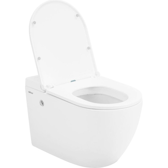 Унитаз подвесной безободковый с импульсным смывом Abber Bequem AC1108P с крышкой микролифт, белый фото 2