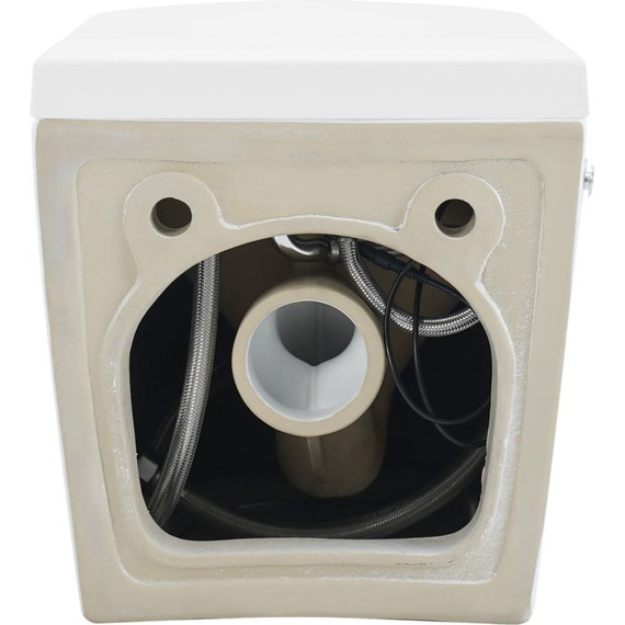 Унитаз подвесной безободковый с импульсным смывом Abber Bequem AC1108P с крышкой микролифт, белый фото 3