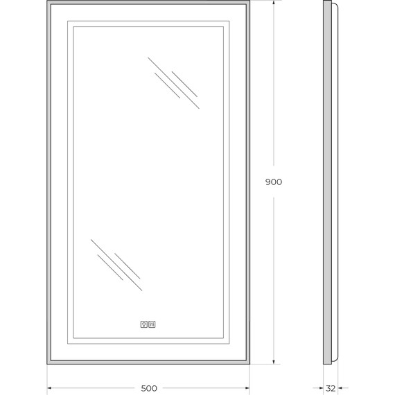 Зеркало BelBagno 50x90 см SPC-KRAFT-500-900-LED-TCH-WARM-NERO - 9 Зеркало BelBagno 50x90 см SPC-KRAFT-500-900-LED-TCH-WARM-NERO фото 9