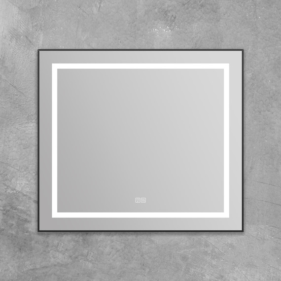 Зеркало BelBagno 88x78 см SPC-KRAFT-885-785-TCH-WARM-NERO, черный фото 3