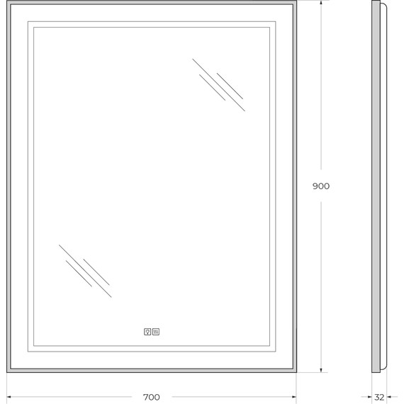 Зеркало BelBagno 70x90 см SPC-KRAFT-700-900-LED-TCH-WARM-NERO - 9 Зеркало BelBagno 70x90 см SPC-KRAFT-700-900-LED-TCH-WARM-NERO фото 9