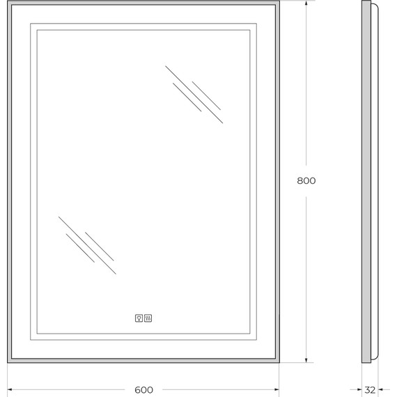 Зеркало BelBagno 60x80 см SPC-KRAFT-600-800-LED-TCH-WARM-NERO - 9 Зеркало BelBagno 60x80 см SPC-KRAFT-600-800-LED-TCH-WARM-NERO фото 9