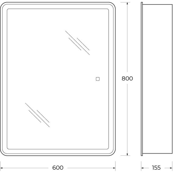 Зеркало-шкаф BelBagno 60 см SPC-MAR-600/800-1A-LED-TCH фото 13