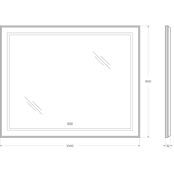 Зеркало BelBagno 100x80 см SPC-KRAFT-1000-800-LED-TCH-WARM-NERO - 9 Зеркало BelBagno 100x80 см SPC-KRAFT-1000-800-LED-TCH-WARM-NERO фото 9