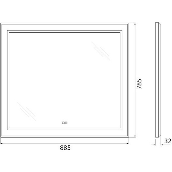 Зеркало BelBagno 88x78 см SPC-KRAFT-885-785-TCH-WARM-NERO, черный фото 10