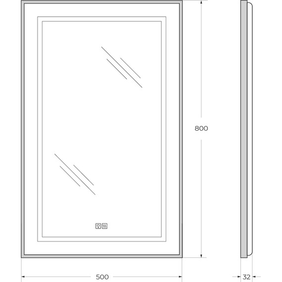 Зеркало BelBagno 50x80 см SPC-KRAFT-500-800-LED-TCH-WARM-NERO - 9 Зеркало BelBagno 50x80 см SPC-KRAFT-500-800-LED-TCH-WARM-NERO фото 9