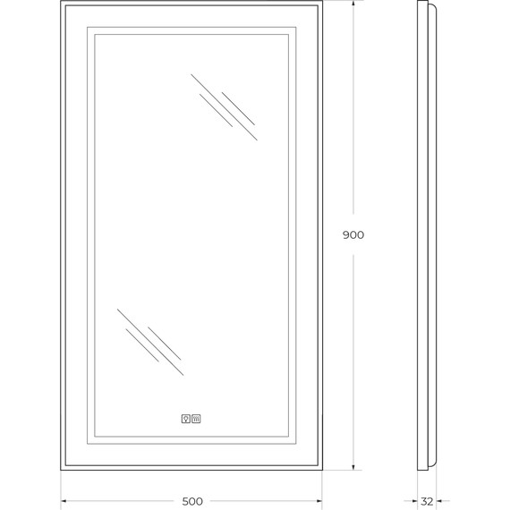 Зеркало BelBagno 50x90 см SPC-KRAFT-500-900-LED-TCH-WARM - 9 Зеркало BelBagno 50x90 см SPC-KRAFT-500-900-LED-TCH-WARM фото 9