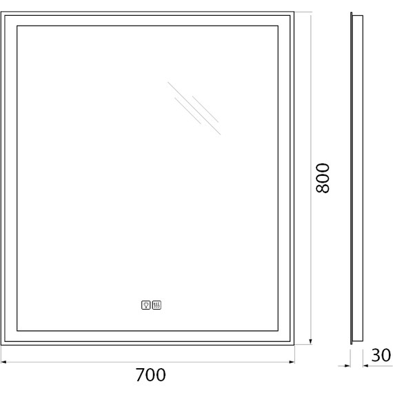 Зеркало BelBagno 70x80 см SPC-GRT-700-800-LED-TCH-WARM - 10 Зеркало BelBagno 70x80 см SPC-GRT-700-800-LED-TCH-WARM фото 10