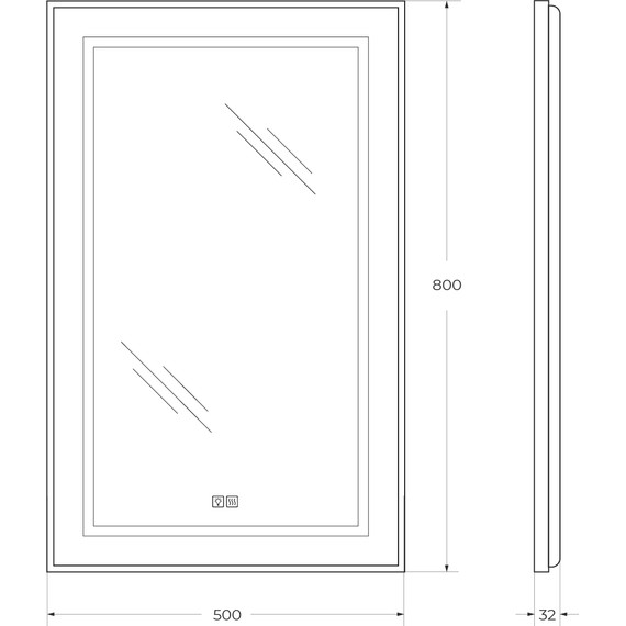 Зеркало BelBagno 50x80 см SPC-KRAFT-500-800-LED-TCH-WARM - 9 Зеркало BelBagno 50x80 см SPC-KRAFT-500-800-LED-TCH-WARM фото 9