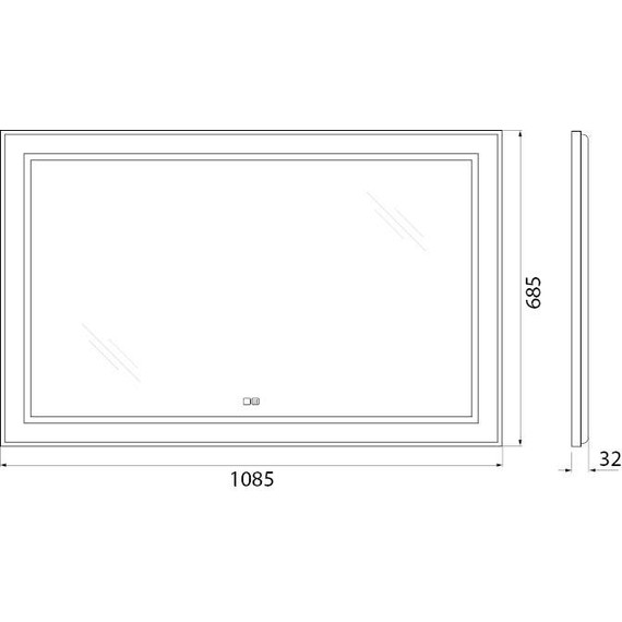 Зеркало BelBagno 108x68 см SPC-KRAFT-1085-685-TCH-WARM-NERO, черный - 9 Зеркало BelBagno 108x68 см SPC-KRAFT-1085-685-TCH-WARM-NERO, черный фото 9
