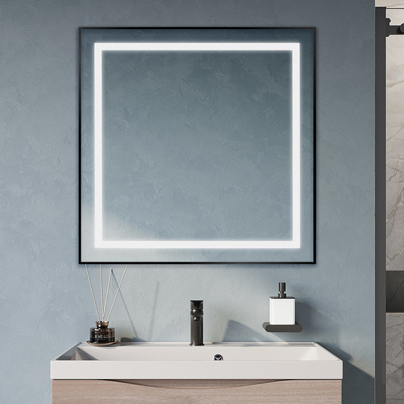 Зеркало BelBagno 80x80 см SPC-KRAFT-800-800-SENS-NERO - 9 Зеркало BelBagno 80x80 см SPC-KRAFT-800-800-SENS-NERO фото 9