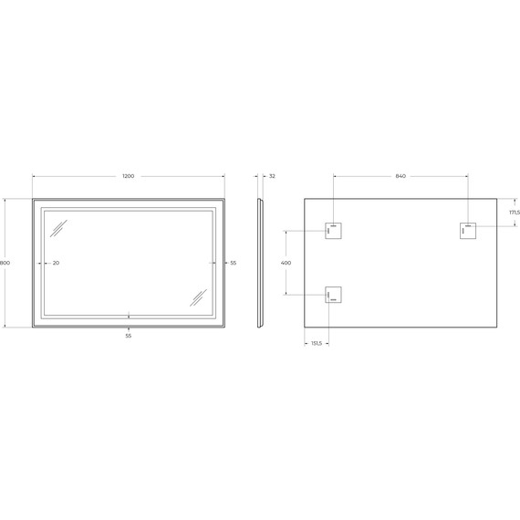 Зеркало BelBagno 120x80 см SPC-KRAFT-1200-800-SENS-NERO - 10 Зеркало BelBagno 120x80 см SPC-KRAFT-1200-800-SENS-NERO фото 10