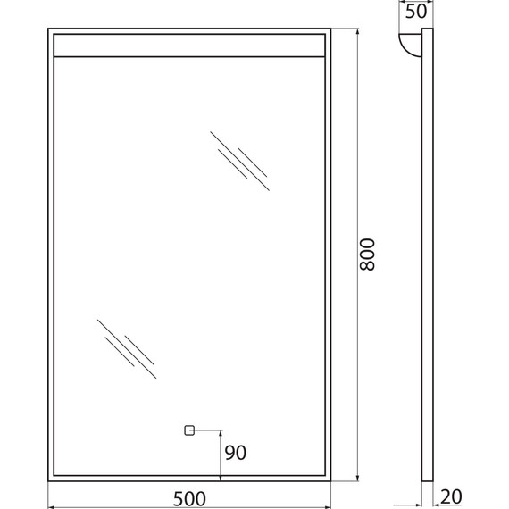 Зеркало BelBagno Uno 50 см SPC-UNO-500-800-TCH - 10 Зеркало BelBagno Uno 50 см SPC-UNO-500-800-TCH фото 10