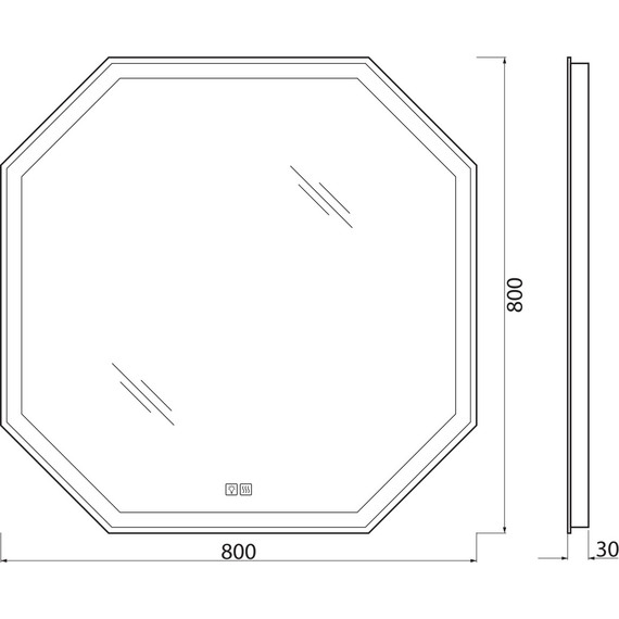 Зеркало BelBagno 80 см SPC-OTT-800-800-LED-TCH-WARM - 10 Зеркало BelBagno 80 см SPC-OTT-800-800-LED-TCH-WARM фото 10